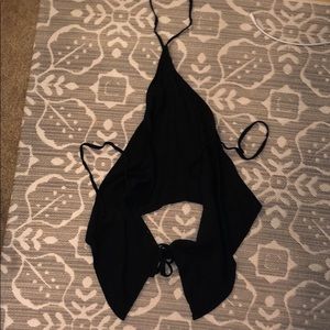 Black triangle crop top
